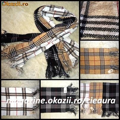 SAL / FULAR / ESARFA IMPRIMEU CLASIC firma BURBERRY FEMEI / BARBATI MATERIAL CATIFELAT foto mare