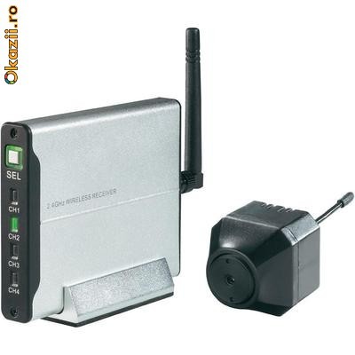 Set mini-camera wireless, color, 2,4 GHz foto mare