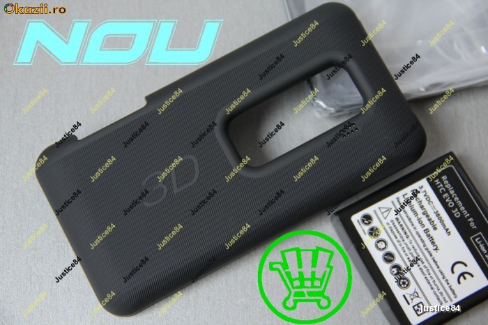 Acumulator Baterie Extinsa pt HTC EVO 3D 3800 mAh NOU Capac Spate Extins Negru ModeL EVO 3D foto mare Acumulator Baterie Extinsa pt HTC EVO 3D 3800 mAh NOU Capac Spate Extins Negru ModeL EVO 3D foto mare