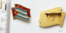 INSIGNA DOUA DRAPELE - CUBA SI URSS ** foto