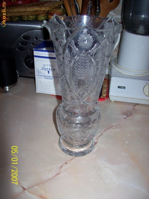 Vaza din cristal de Bohemia foto mare