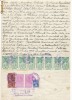 RFL 1936 document rarisim 8 timbre fiscale universitare Cernauti + 1 din Bucuresti