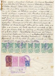 RFL 1936 document rarisim 8 timbre fiscale universitare Cernauti + 1 din Bucuresti foto