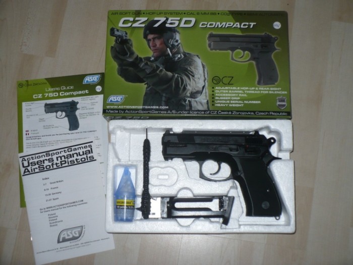 Pistol Airsoft -C.Z.- 75 D-COMPACT - Bi Propulsie -2 Incarcatoare Dedicate-Co2 si Green Gas -2 incarcatoare !!! foto mare Pistol Airsoft -C.Z.- 75 D-COMPACT - Bi Propulsie -2 Incarcatoare Dedicate-Co2 si Green Gas -2 incarcatoare !!! foto mare