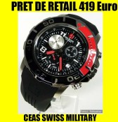 * CEAS SWISS MILITARY * CHECKERBOARD CALIBRE-2 MODELE (ROSU si GALBEN)  -SUBACVATIC, BARBATESC,OTEL INOX, SWISS MADE,ORIGINAL NOU,PRET DE RETAIL 419 foto
