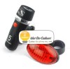 SUPORT, FAR si STOP cu 5 FAZE pentru BICICLETA - SET LUMINI pentru SEMNALIZARE cu LANTERNA cu 5 LED-uri