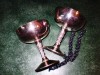 Set pahare sampanie placate cu argint - casa VALERO - picioare cu model deosebit, vintage,