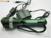 Lanterna POLICE cu led CREE Q5. Culoare Verde. Zoom. Acumulator LiIon 18650