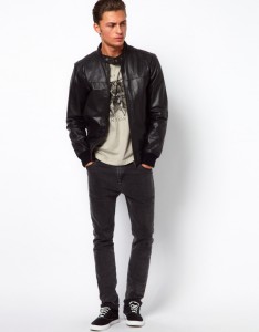 Selected Biker Leather Jacket originala - Okazii (123837923