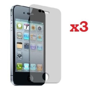 3 x Folii protectie fata anti orbire, calitate superioara, pentru Apple iPhone 4 si 4S + carpa de luctruit