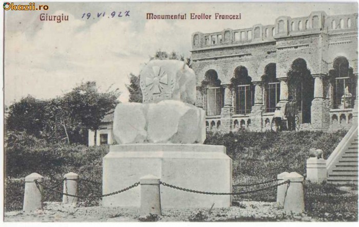 795 - GIURGIU - Monumentul eroilor FRANCEZI - 1921 foto mare 795 - GIURGIU - Monumentul eroilor FRANCEZI - 1921 foto mare