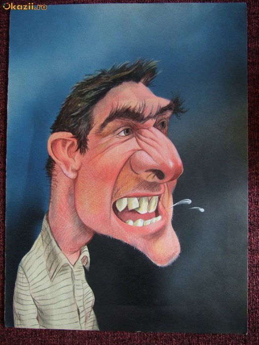 Caricatura - Stefan Popa Popas - Eric Cantona - Okazie! foto mare Caricatura - Stefan Popa Popas - Eric Cantona - Okazie! foto mare